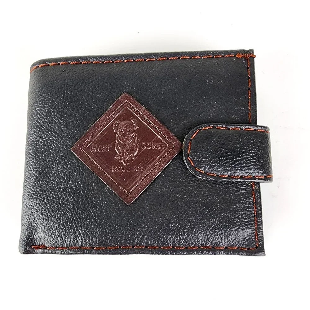 Australia Black Genuine Leather Billfold Wallet Kohala NWT